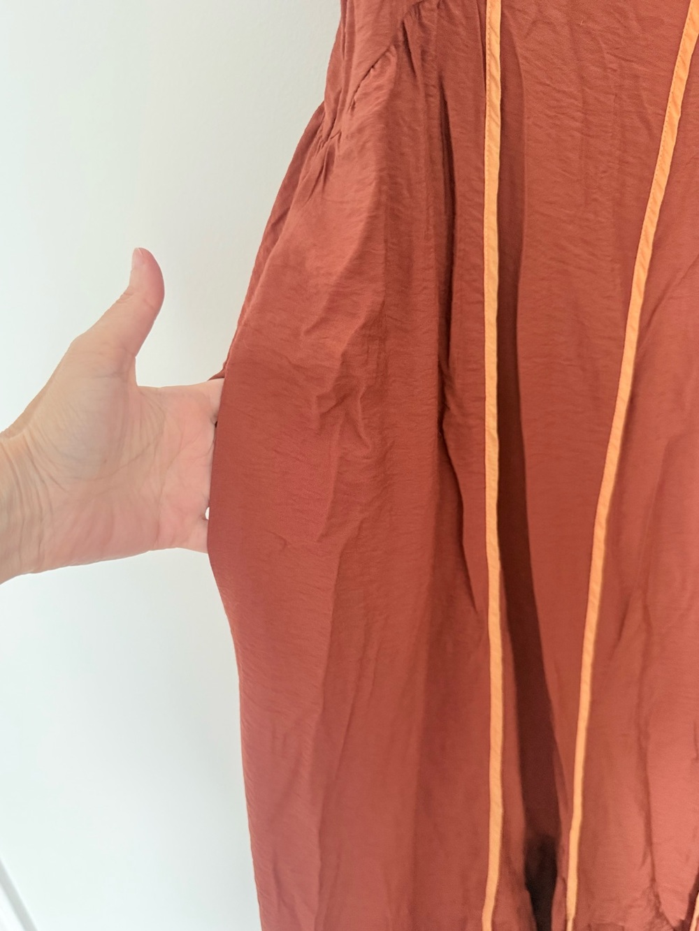 Anthropologie Rust Orange Ruffle Maxi Dress Size L Boho Tiered Maxi Dress - Picture 4 of 7